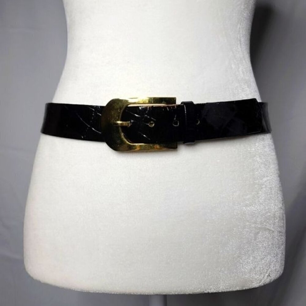 Vintage Morris Moskowitz Black Patent Leather belt
